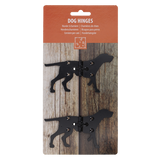 Whimsical dog-shaped door hinges, 12 x 7cm, set of 2 assorted designs, perfect for adding charm and functionality to your home.