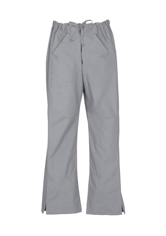 Ladies Classic Scrubs Bootleg Pant in pewter, size XS, featuring a modern bootleg style and comfortable elastic waistband.