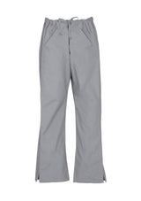 Ladies Classic Scrubs Bootleg Pant in pewter, size L, featuring modern style, elastic waistband, and two front pockets for comfort.