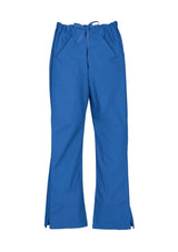 Ladies Classic Scrubs Bootleg Pant in Royal blue, Size L, featuring soft stretch fabric and two front pockets for comfort and functionality.