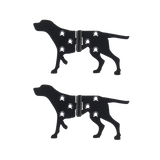 Dog-shaped door hinges in assorted designs, measuring 12 x 7cm, combining functionality with playful home decor.