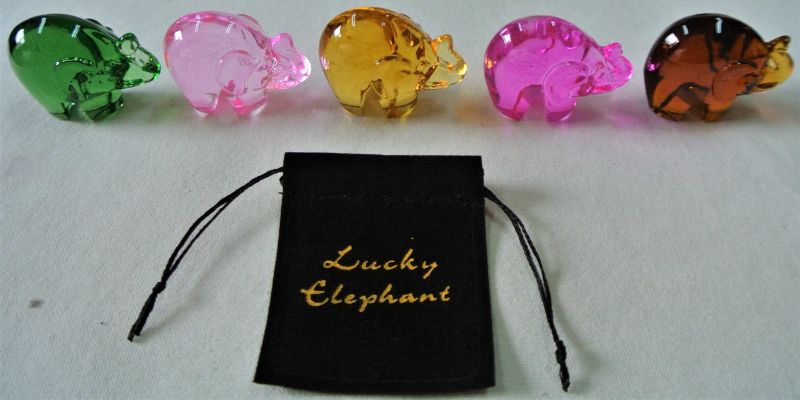 Ornament - Glass Lucky Elephant (20 Assorted)