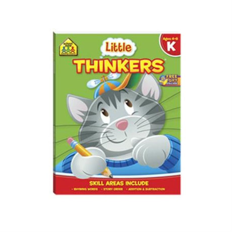 Colorful School Zone Little Thinkers Kindergarten workbook with engaging activities for early learning and cognitive skill development.