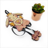 Whimsical Fairy Bunny hairclip organizer crafted from eco-friendly pine veneer, perfect for tidy hair accessory storage.