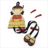 Maori Girl design hairclip tidy in eco-friendly pine, perfect for organizing accessories with style and cultural charm.