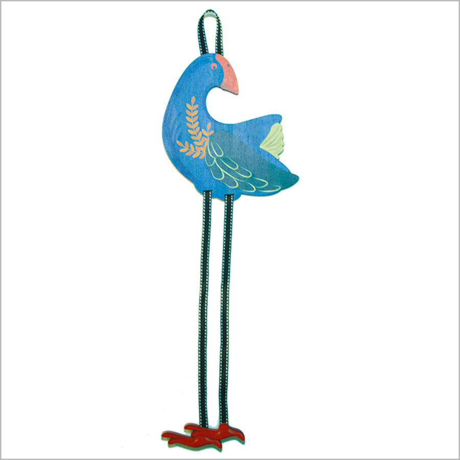 Eco-friendly pine veneer hairclip tidy featuring a vibrant Pukeko design for stylish organization and decor.