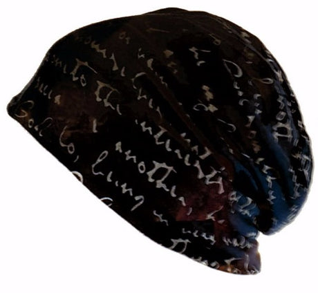 Black cotton and spandex beanie providing warmth and style, perfect for winter outings and casual wear for all.