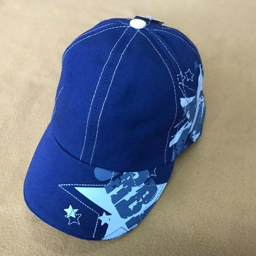 Lightweight toddler cap with playful star pattern, breathable design, and adjustable strap for comfort and sun protection.