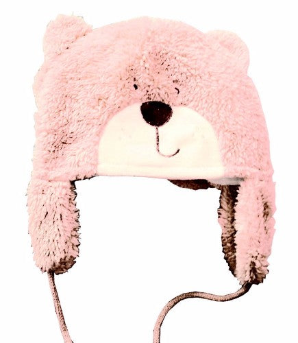 Cozy pink beanie for infants with playful bear ears, perfect for warmth and style in chilly weather.
