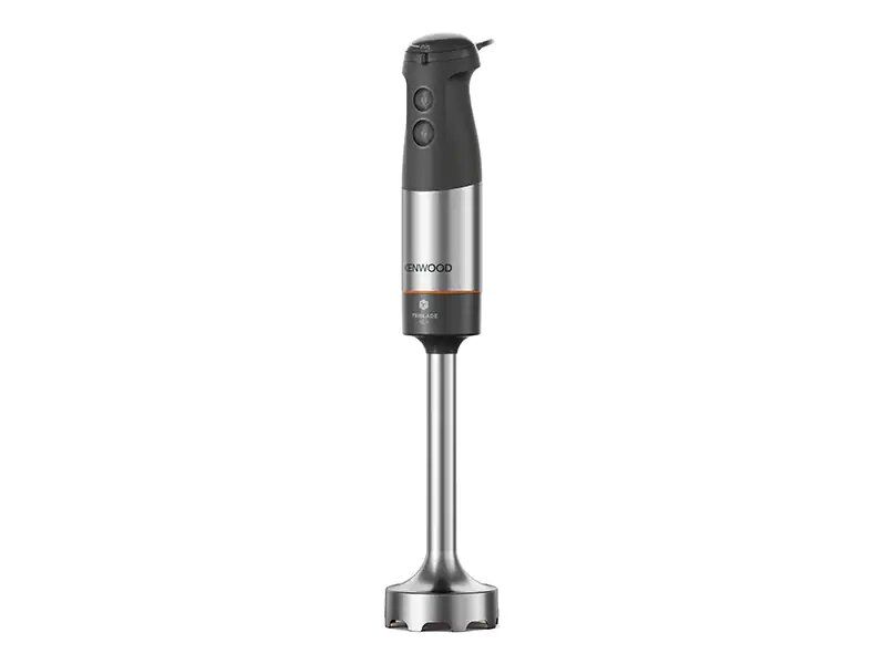 Triblade XL blender in grey, featuring a 35% wider foot, 1000-watt motor, and masher tool for efficient, fine blending.