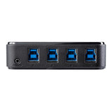 4X4 USB 3.0 Peripheral Sharing Switch for easy sharing of USB devices among four computers, featuring fast data transfer and compact design.