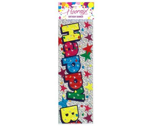 Vibrant 360cm birthday banner set of 6, perfect for creating a festive atmosphere at any celebration.