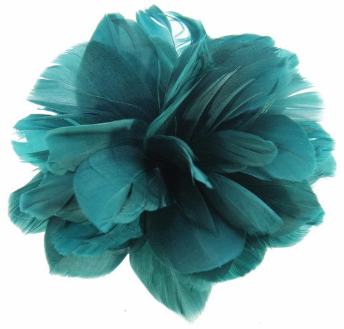 Elegant 13cm fascinator with delicate feathers and vibrant flower, perfect for weddings and special events.
