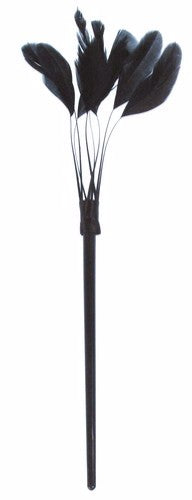 Elegant black long feather fascinator, perfect for weddings or garden parties, securely clips to hair for all-day wear.