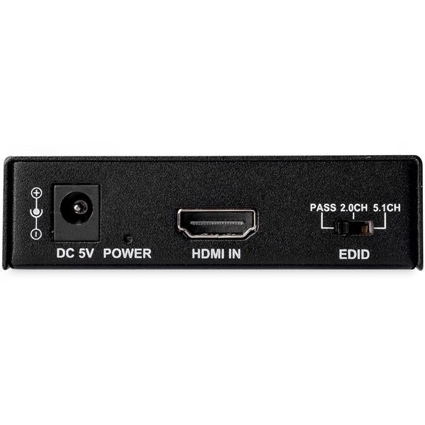 HDMI audio extractor enabling 4K 60Hz video with audio extraction to optical or RCA outputs, supporting HDR and HDMI 2.0.