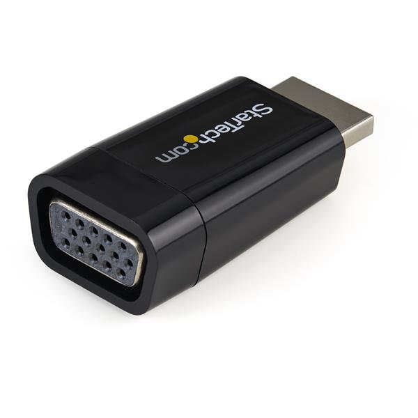 HDMI to VGA adapter for seamless laptop to monitor connectivity, supports 1920x1200 resolution, compact and portable design.