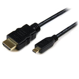 1m High Speed HDMI Cable with Ethernet connecting HDMI Micro devices to standard HDMI displays for 4K video and fast data transfer.