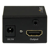 HDMI Signal Booster for extending 1080p video up to 115 ft, featuring an equalization switch for optimal signal quality.