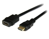 2m HDMI extension cable with male and female connectors, supporting 4K resolution and high-speed multimedia connections.