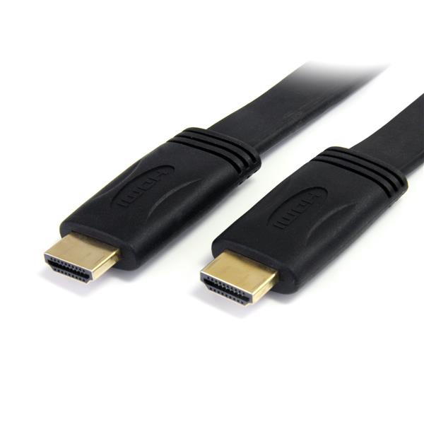 Flat 5m HDMI cable supporting Ultra HD 4k x 2k with Ethernet, ideal for discreet installations and high-quality audio/video.