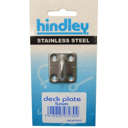 Stainless steel deck plate with eye, 5mm thick, ideal for yacht rigging and boat hardware in marine environments.