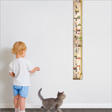 Growth Chart Ruler featuring a playful construction site theme, crafted from premium pine veneer, 195cm tall for milestone tracking.
