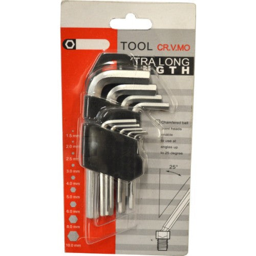 Hex Key Wrench Set metric sizes 1.5-10mm in a durable holder, perfect for DIY and professional tasks.