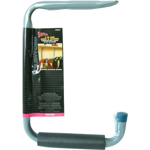 Versatile wall/ceiling super hook with foam sleeve; supports up to 22kg for storing tools or displaying items stylishly.