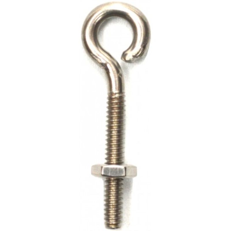 Stainless steel EYE BOLTS #2SS, 50mm x 4mm, ideal for anchoring and lifting with 8mm eye diameter for easy attachment.