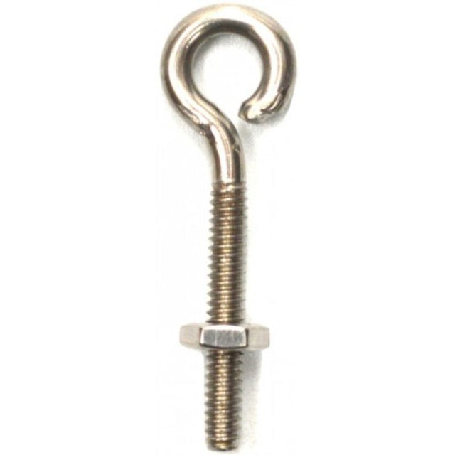 Stainless steel EYE BOLTS #2SS, 50mm x 4mm, ideal for anchoring and lifting with 8mm eye diameter for easy attachment.