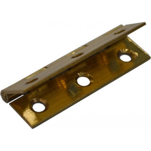 Brass butt hinge with a fixed pin, 40mm size, polished finish for durability and enhanced door security.