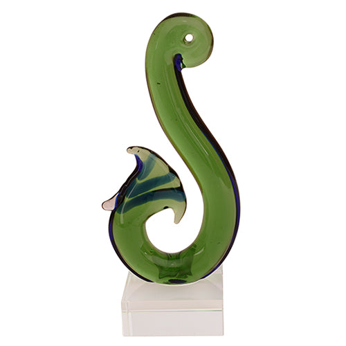 Handcrafted Glass Hook Ornament from Smartfox NZ, featuring vibrant colors and unique design, ideal for decor or gifting.