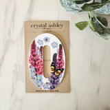 Floral house number "0" in 12cm, white acrylic with pre-drilled holes for easy mounting and stylish curb appeal.