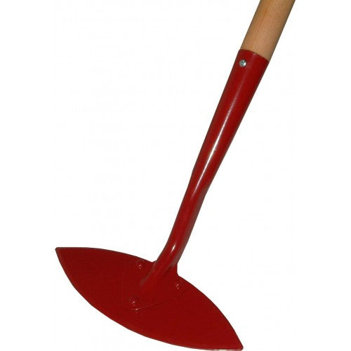 Torpedo Hoe Xcel with 1.5m ash handle and 8-inch head, designed for shaping soil and weeding in gardens.