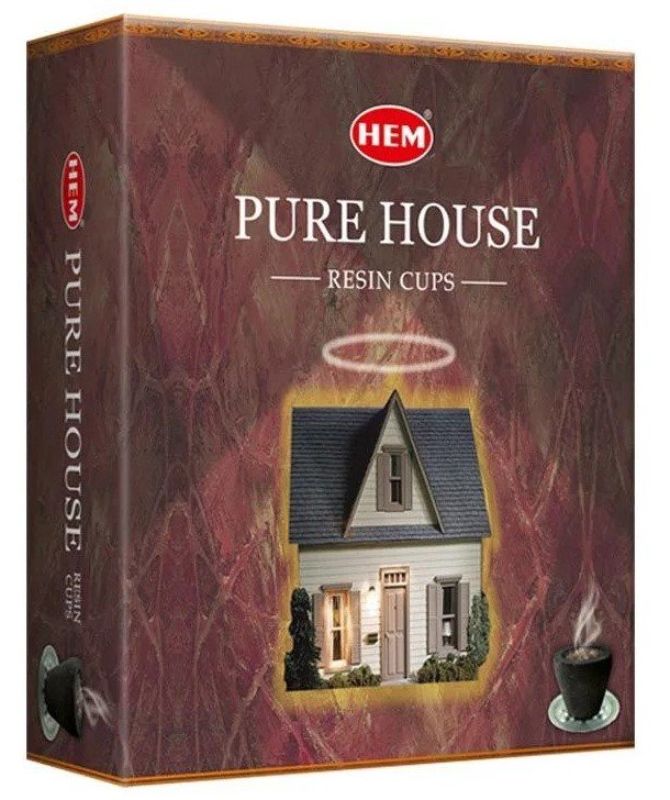 HEM Pure House Dhoop Resin Cup set, 10 pieces for uplifting aroma and spiritual ambiance, perfect for meditation and relaxation.