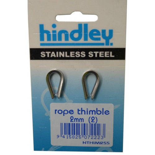 High-quality stainless steel rope thimbles, 2mm size, designed for durability and wear protection in marine and outdoor applications.