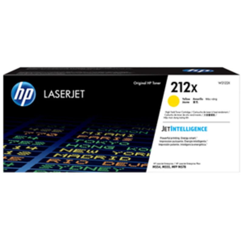 HP 212X High Yield Yellow Toner Cartridge for vibrant prints, 4,500-page yield, compatible with several HP LaserJet models.