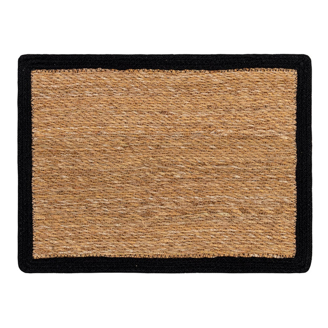 Set of 3 jute placemats with black border, 40cm x 30cm, perfect for protecting tables with rustic charm and modern style.