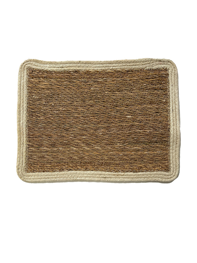 PLACEMAT - JUTE RECTANGLE WITH WHITE BORDER 40cm (Set of 3)