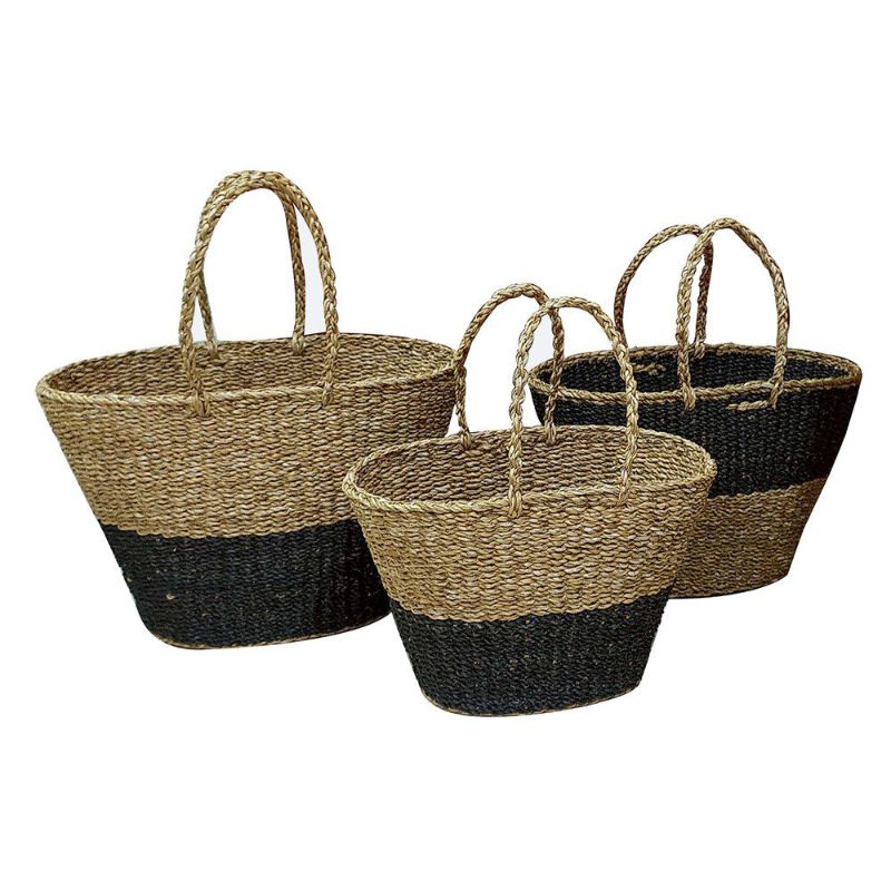 OVAL SHOPPING BAGS - SEAGRASS (SET of 3)