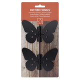 Butterfly-shaped iron hinges (12 x 8cm) in assorted designs, adding elegance and functionality to doors and cabinets.