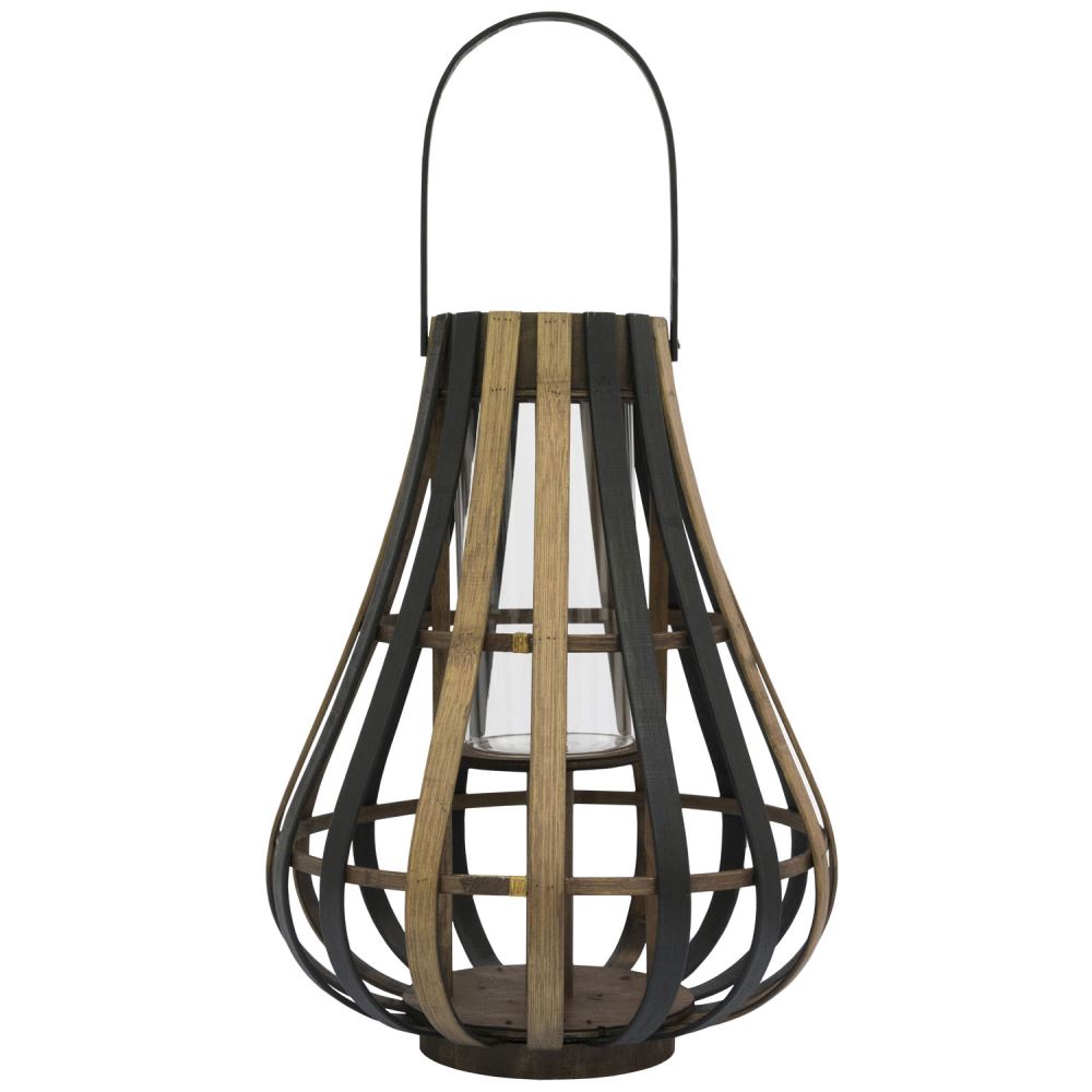 Elegant 40cm bamboo lantern, measuring 300x300x400mm, perfect for ambient outdoor lighting.