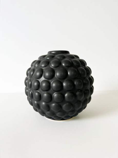 Set of 2 handcrafted black vases with unique matte and gloss finishes, perfect for home decor and flower displays.