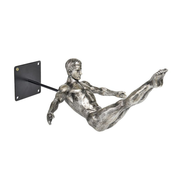 Silver gymnast wall hanging/hook, 33.2cm, combines functionality and elegance for organized decor in any space.