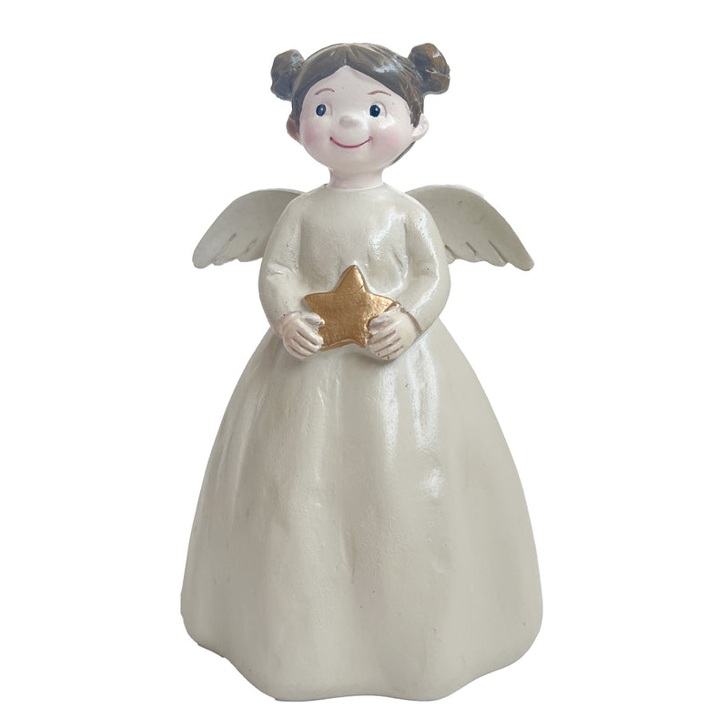 Ornament - ANGEL HOLDING A STAR (12.3cm)