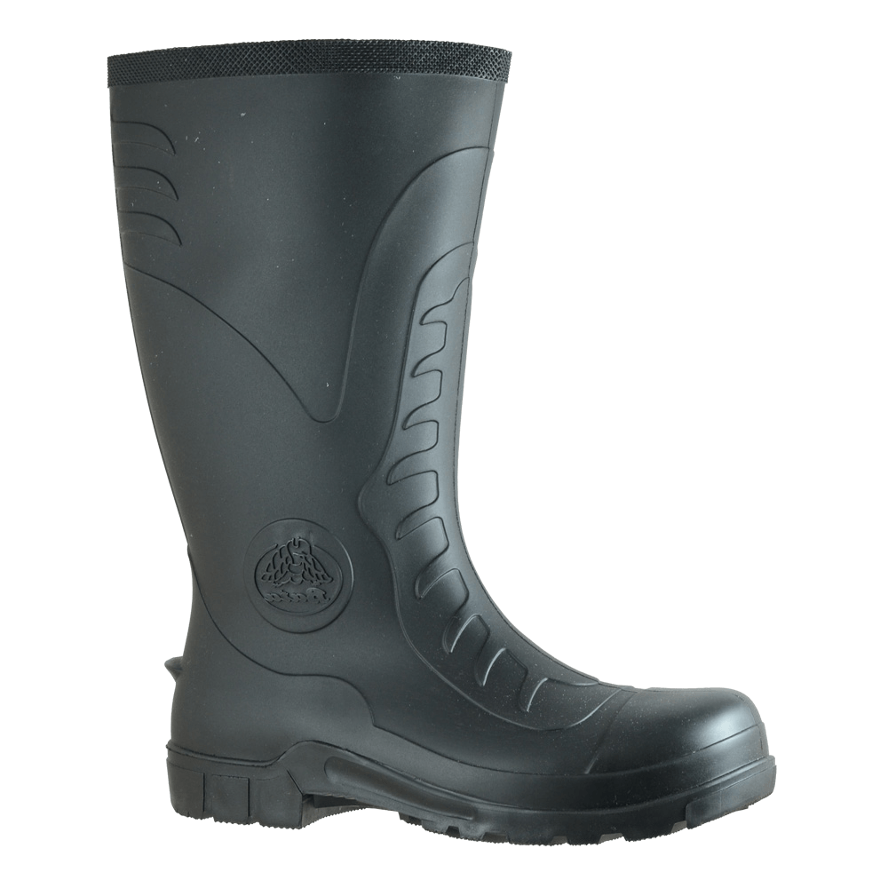 Bata Handyman Black PVC gumboots, 300mm height, waterproof, anti-slip sole, ideal for wet environments, size 6.