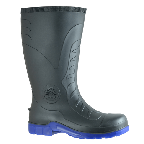 Bata Handyman Safety Gumboots in black, size 6, with steel toecap, waterproof PVC, and anti-slip features for safety.