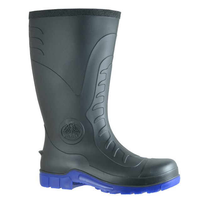 Bata Handyman Safety Gumboots in black, size 6, with steel toecap, waterproof PVC, and anti-slip features for safety.