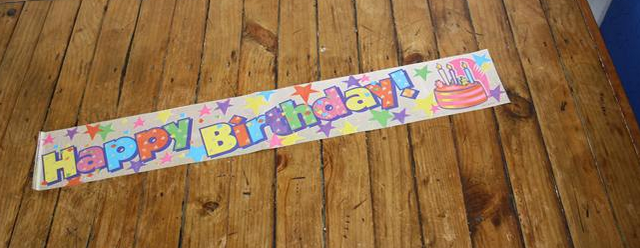 Vibrant 360cm Happy Birthday Banner, perfect for adding festive flair to any celebration at a clearance price.