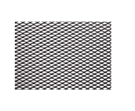 Black hexagonal aluminium mesh sheet for custom vehicle modifications; durable, lightweight, and reversible for stylish protection.